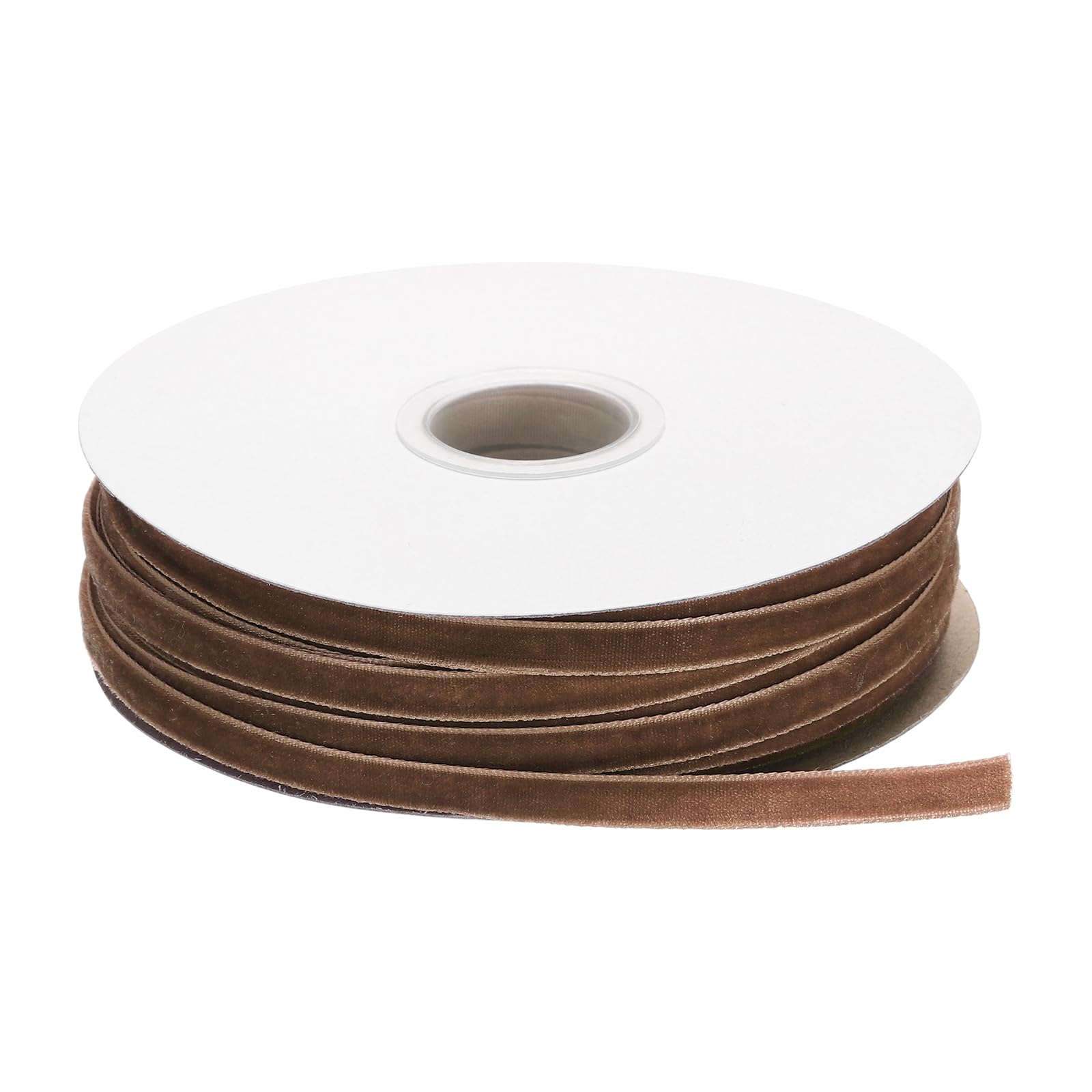 sourcing map Velvet Ribbon 1/4 Inch x 50 Yard Single Face Spool Silky Velvet Fabric for Bouquets DIY Crafts Gift Wrapping Wedding Party Dark Coffee โ image 1