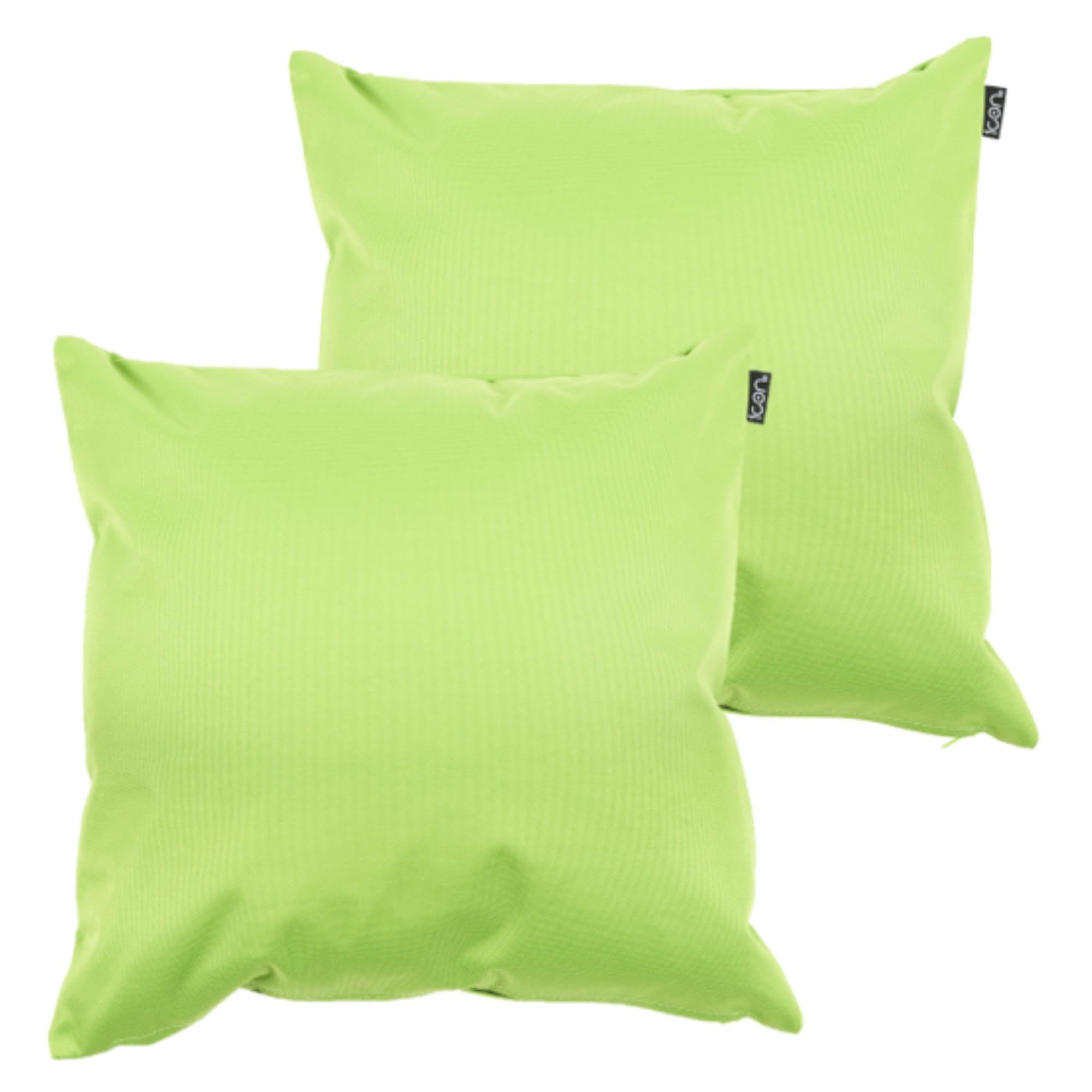 Bean Bag Bazaar Lime Green Outdoor Cushions Filled, Plain Collection, Set Of 2, 43Cm X 43Cm, Water Resistant, Green Outdoor Cushions For Garden Furniture, Garden, Patio