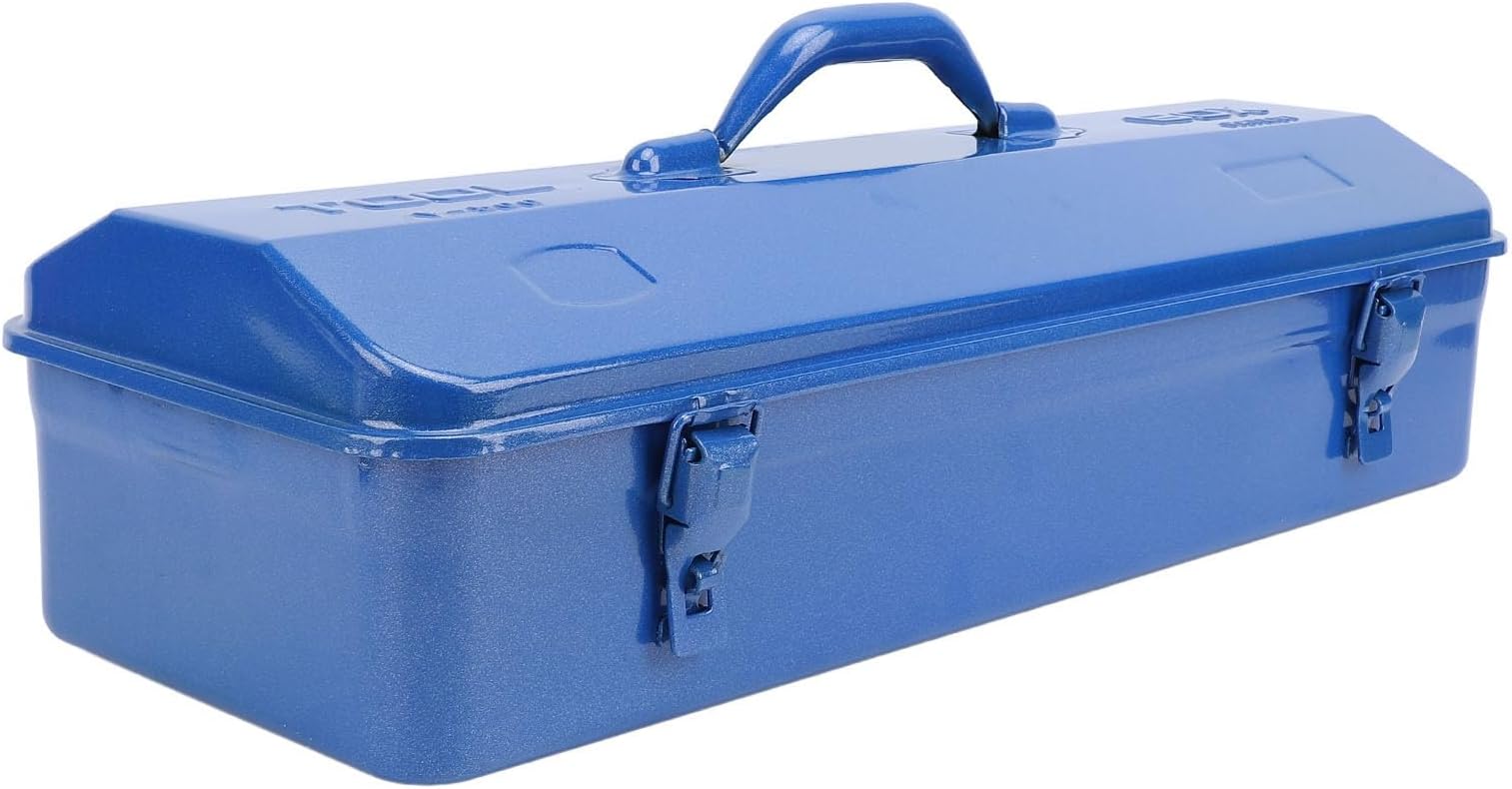 Blue Toolbox Metal Structure High Load Bearing Portable Tool Storage Organizer for Workshop Garage Car Job Site Fishing Tackle and Gear Box (500 Toolbox)