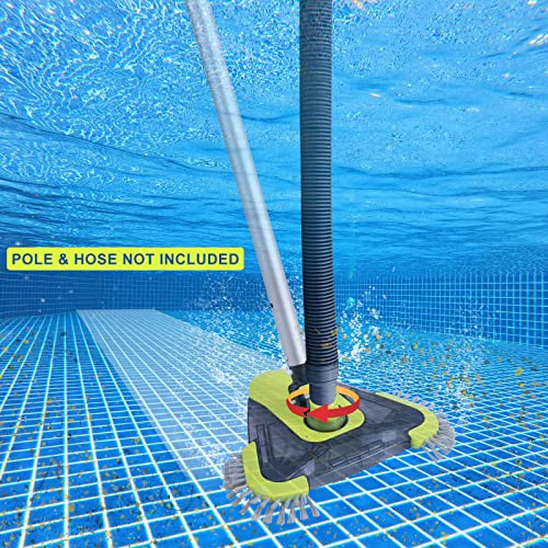 Upgrade Pool Vacuum Head With Side Brush & Universal Rotatable Hose Adapter,Weighted Triangular Shape(Safe For Vinyl Liner Pool) #TOP5