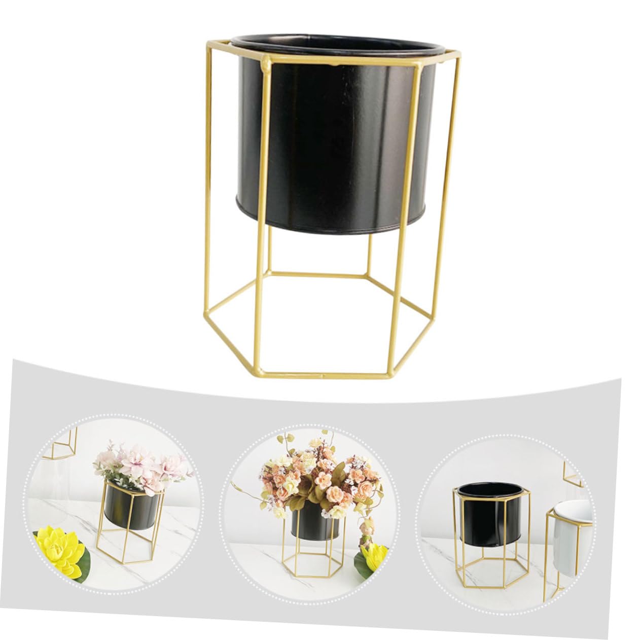 blumenstand3st Blumentopf Aus Eisen Mit Ständer Balkon Blumentopf Chinesische Sukkulentöpfe Indoor-pflanzgefäße Metallpflanzen Stehen Süße Pflanzentöpfe Outdoor-töpfe Draussen Metallfass