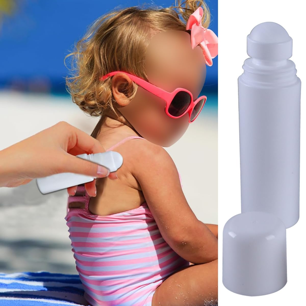 Ticha Lot de 6 flacons roll-on vides en plastique de 100 ml, pour le stockage de déodorants liquides à base d'huiles essentielles.