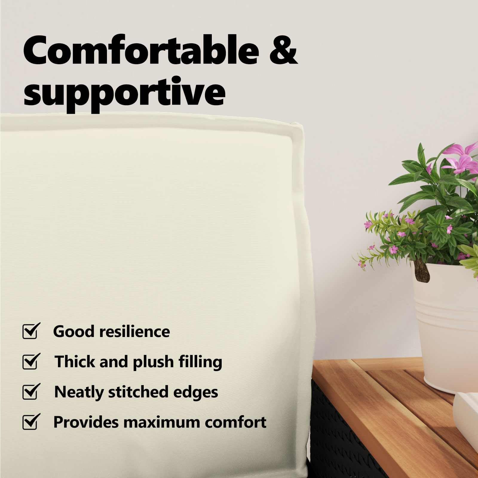 Coussin de palette pour dossier Crème 80x40x12 cm Tissu Oxford
