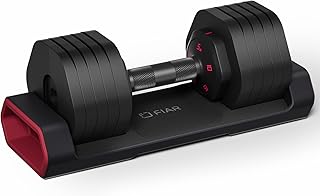 Fiar Adjustable Dumbbells, 5-25 Lbs Dumbbells, Dumbbell Set with Anti-Slip Metal Handle, Weights with Compact Rack, Weights for Home Gym, for Full Body Workout Fitness Men/Women