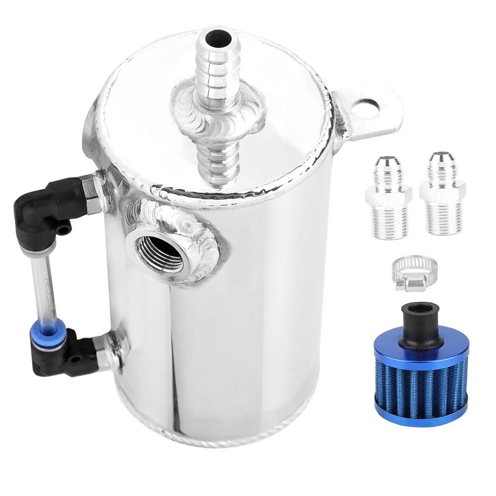 KSTE Oil Catch Can, 0.5L Universal Oil Catch Can en Alliage d'aluminium reniflard Réservoir Réservoir avec Filtre à air