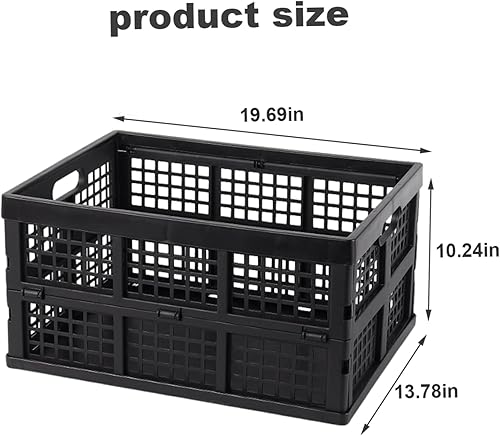 Miniatura 4 de KUYYFDS Cajón plegable de plástico plegable de 39 litros con asa apilable para leche, contenedor organizador para juguetes, alimentos, ropa,