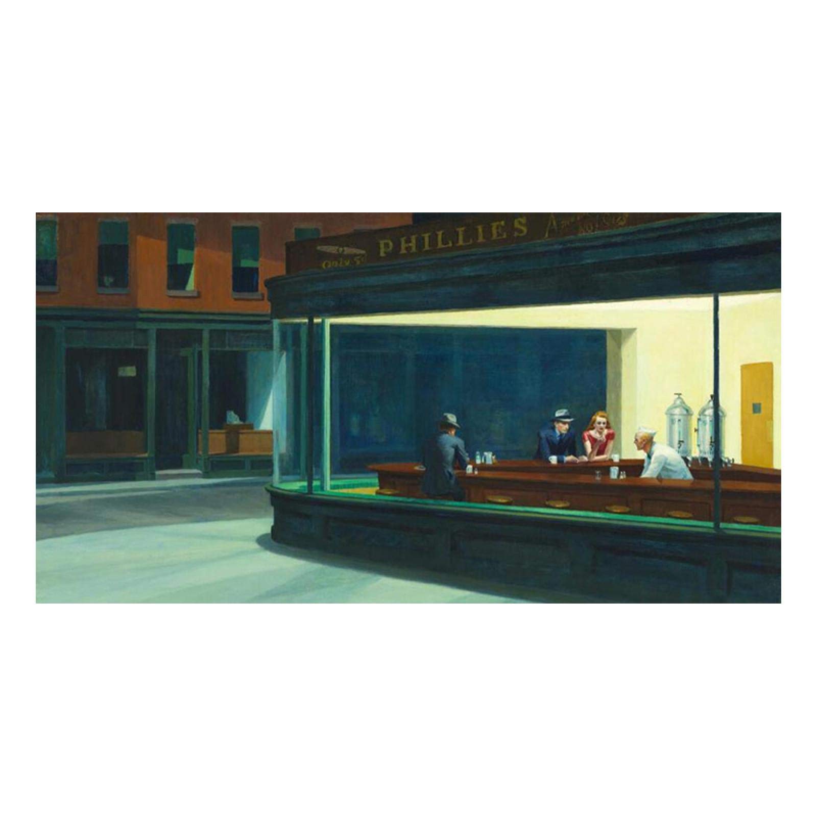 Słynny obraz Nighthawks obraz na płótnie sztuka plakaty i wydruki sztuka ścienna obrazy do salonu dekoracja domu dzieło sztuki 70 x 140 cm bez ramy