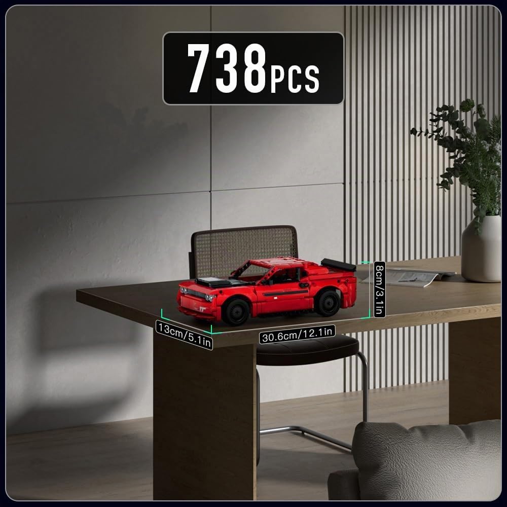 Mould King 15080 Juego de Construcción de Autos de Tracción Trasera Bloques de Construcción Modelo de Coche Deportivo Kits de Construcción de Automóviles Coleccionables para Niños Fanáticos
