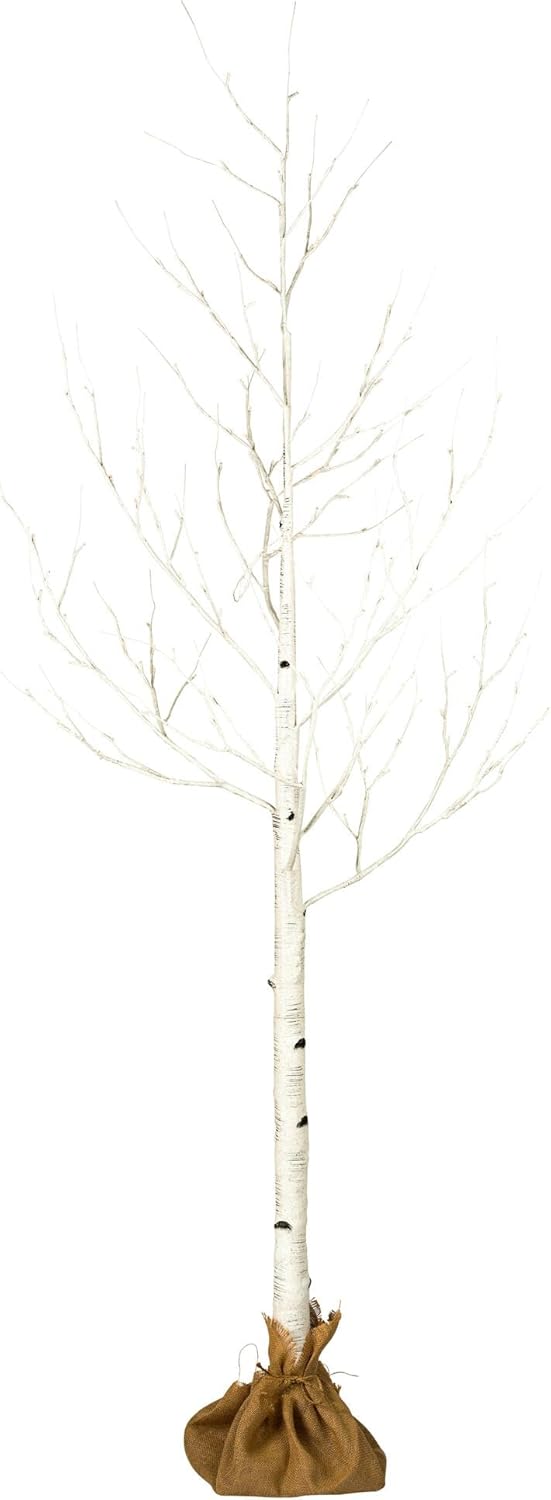 Vickerman 3' White Birch Twig Tree, Warm White 3mm Wide Angle LED Lights.