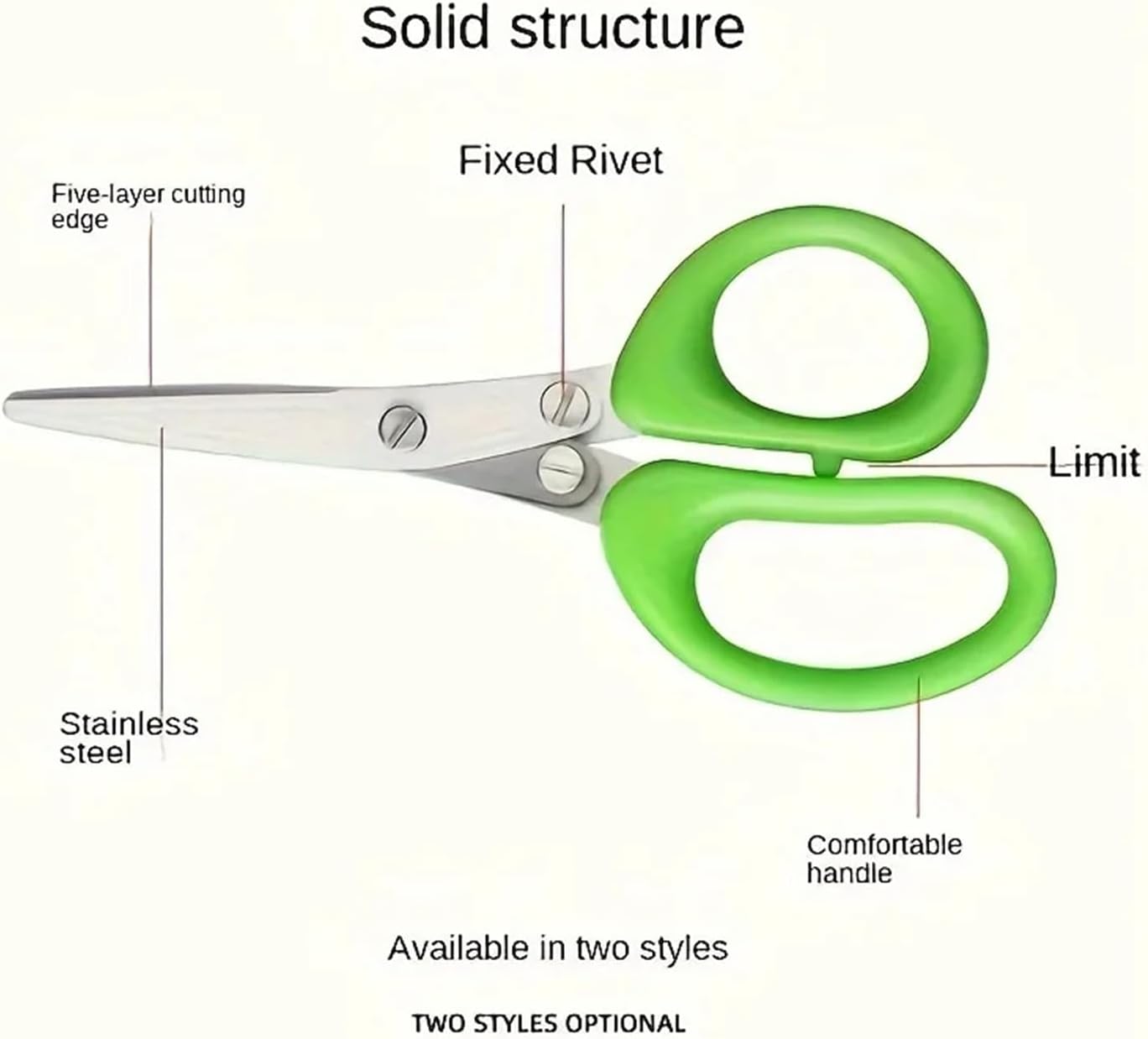 Multifunctional Scissors Stainless Steel 3/5 Layer Kitchen Scissors Scallion Cutter Pepper Herb Laver Spices Onion Cooking Tool(5 layer)