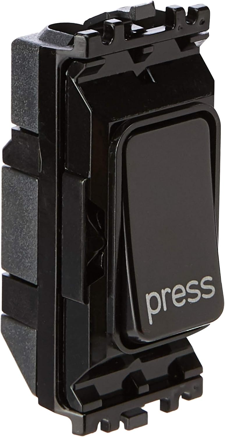 MK Electric Edge 10 Amp SP 2 Way Retractive Black Switch Module with