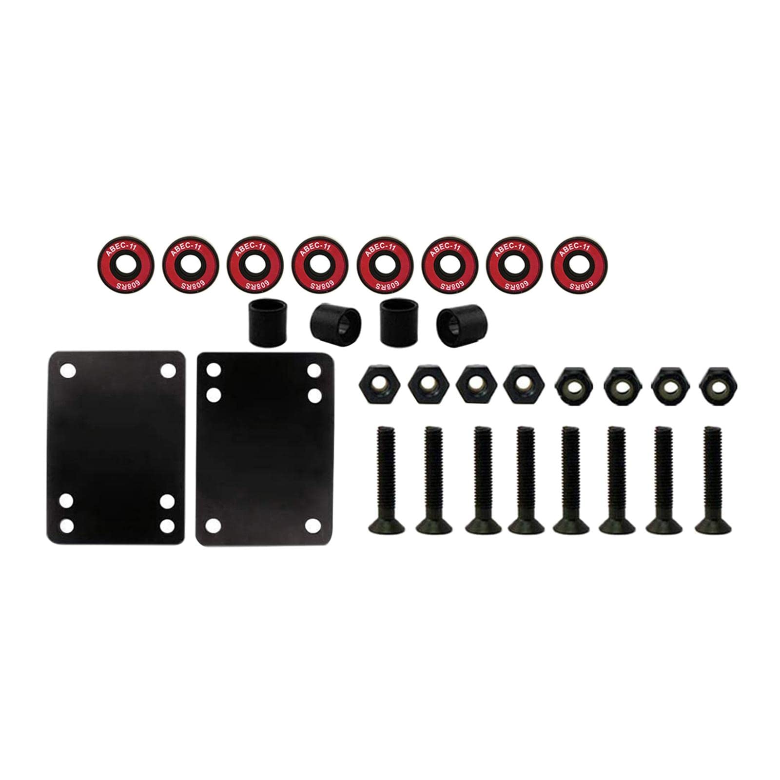 Ensemble de Trucks de Skateboard pour Longboard, Roues de 51 Mm, Roulements, Rehausseur et Visserie pour Longboard