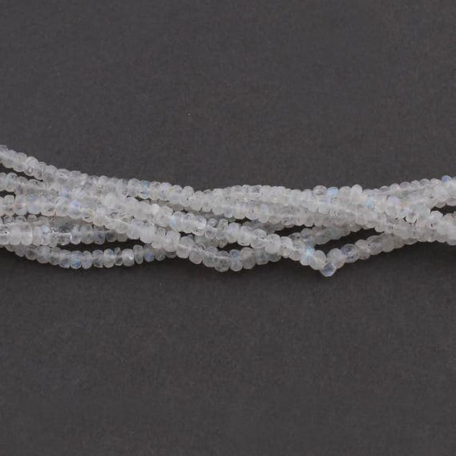 Pierre de lune blanche haut de gamme en rondelles facettées 4mm pour bijoux d'exception SB2327