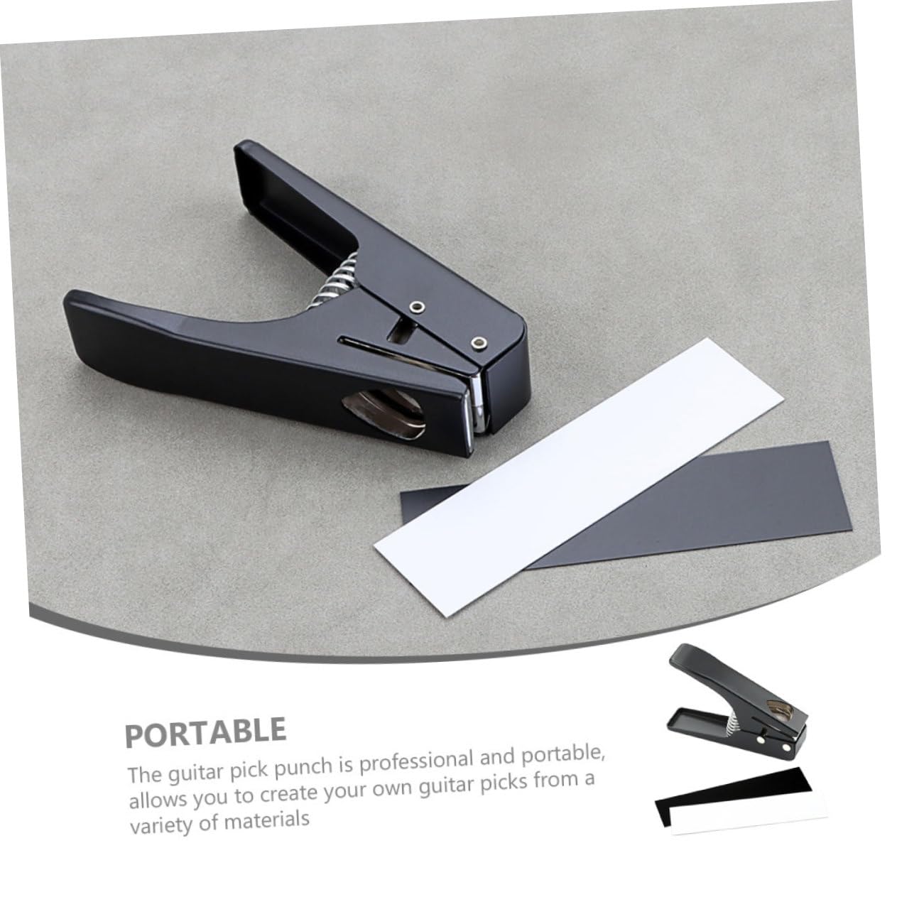 Punzone per Plettri Chitarra Nero, Kit Maker DIY R26e | Metallo e Plastica, per Musicisti e Professionisti, Portatile Design a Foro