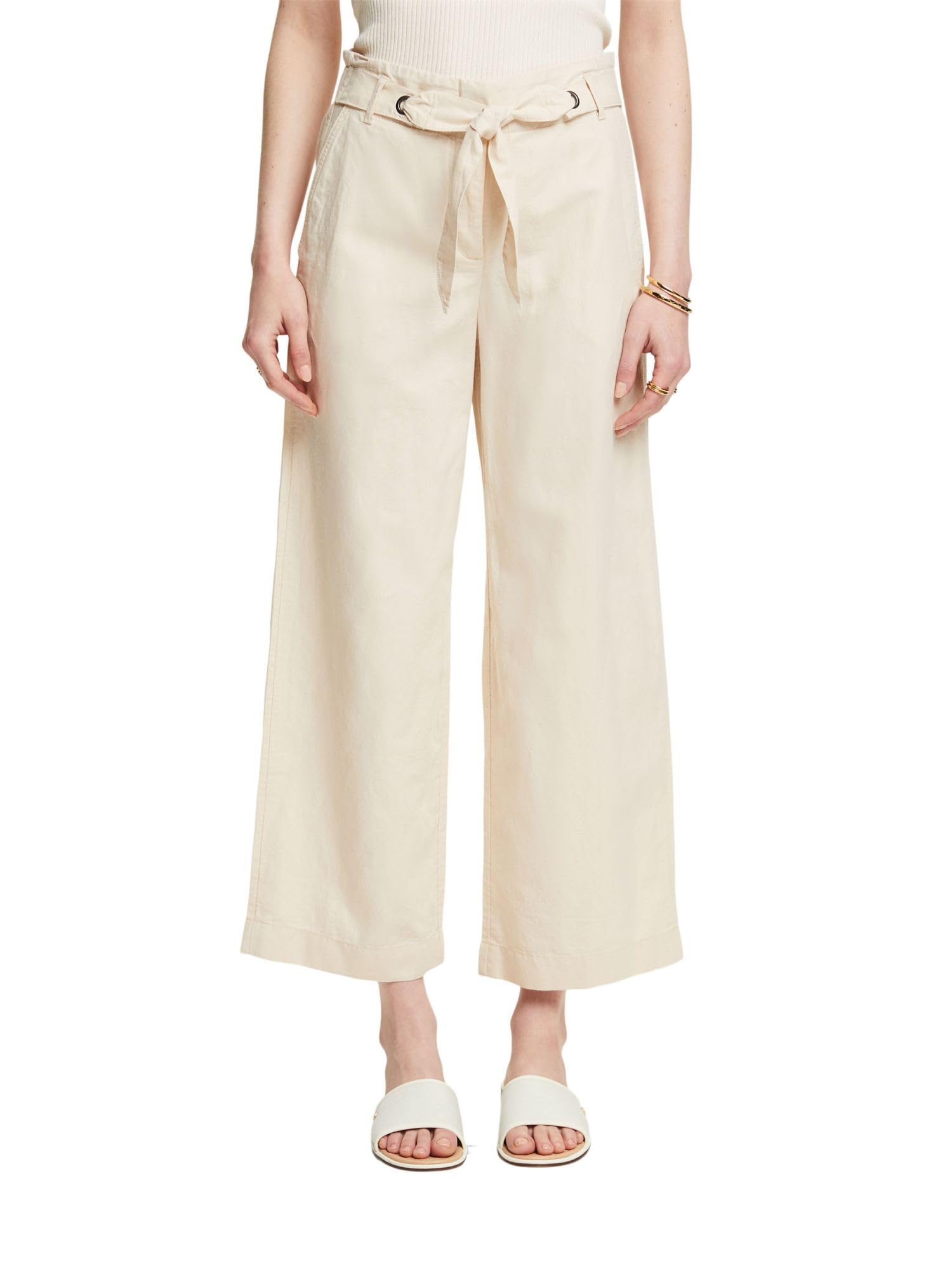 ESPRIT Women's Trousers, Beige, 36W x 26L