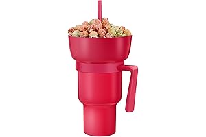 Stadium Tumbler with Snack Bowl: 2-in-1 Travel Cup with Integrated Snack Container