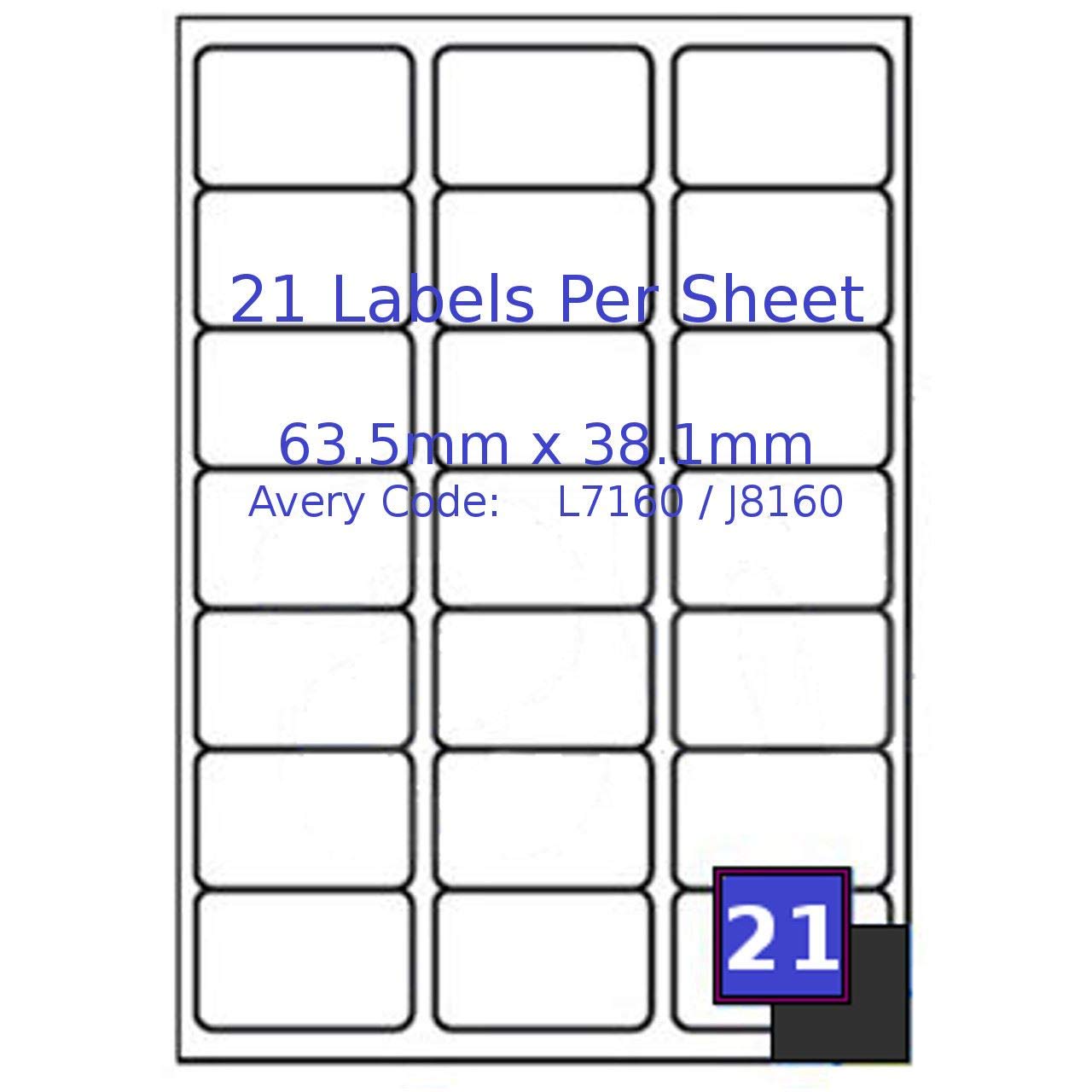 4000x 21 Labels Per Sheet A4 Address Labels Sticky Self Adhesive Peel Out Notes Paper Ideal for Inkjet Copier Laser Printer — image 1