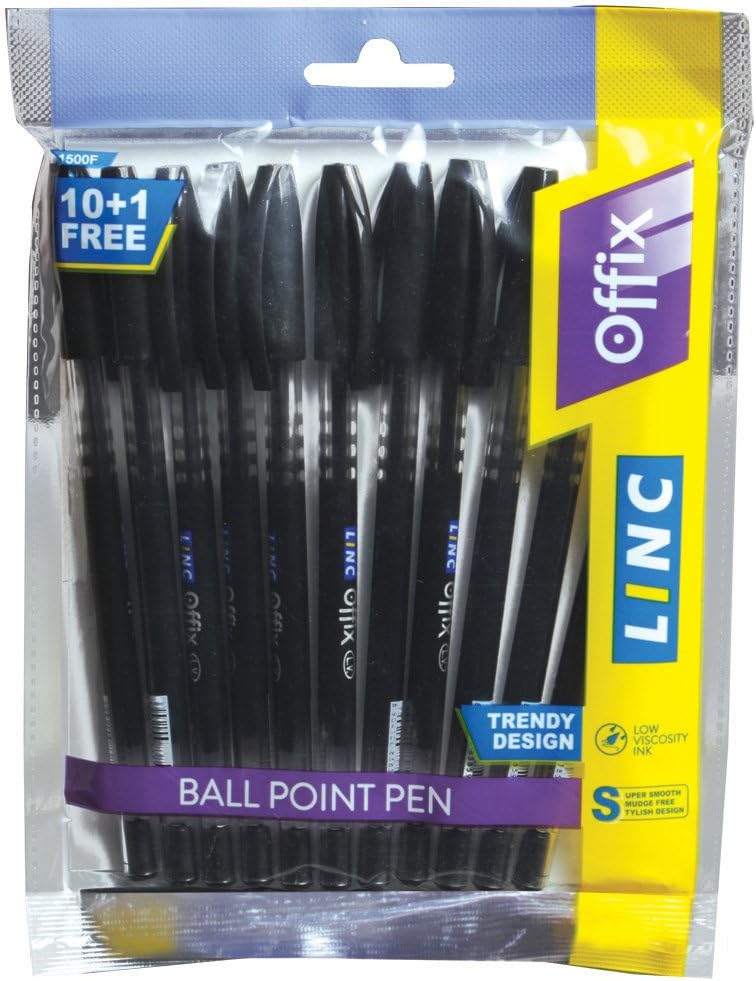 Linc Offix Smooth Ball Point Pen, 1.00mm Tip, 11-Count, Black
