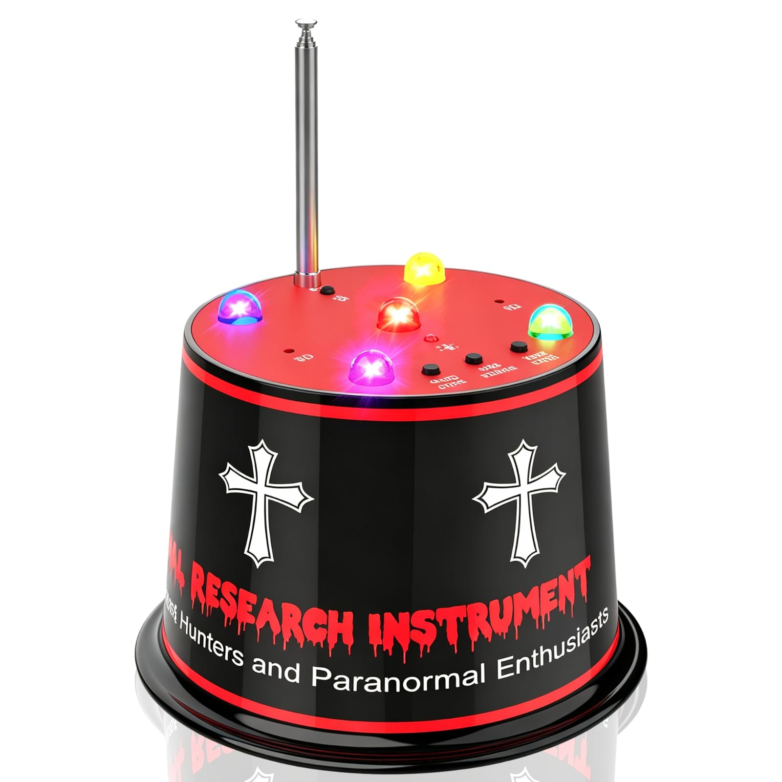 Equipo de caza de fantasmas, vigilancia paranormal mejorada con EMF profesional y detección de desviación de temperatura, antena desmontable, sensibilidad ajustable de 5 niveles con calibración