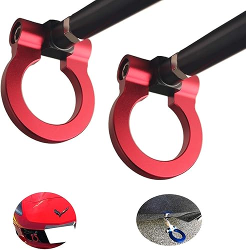 DEWHEL Gancho de remolque de aluminio para Chevrolet Corvette C7 Z06 ZR1 Stingray Z51 (rojo)