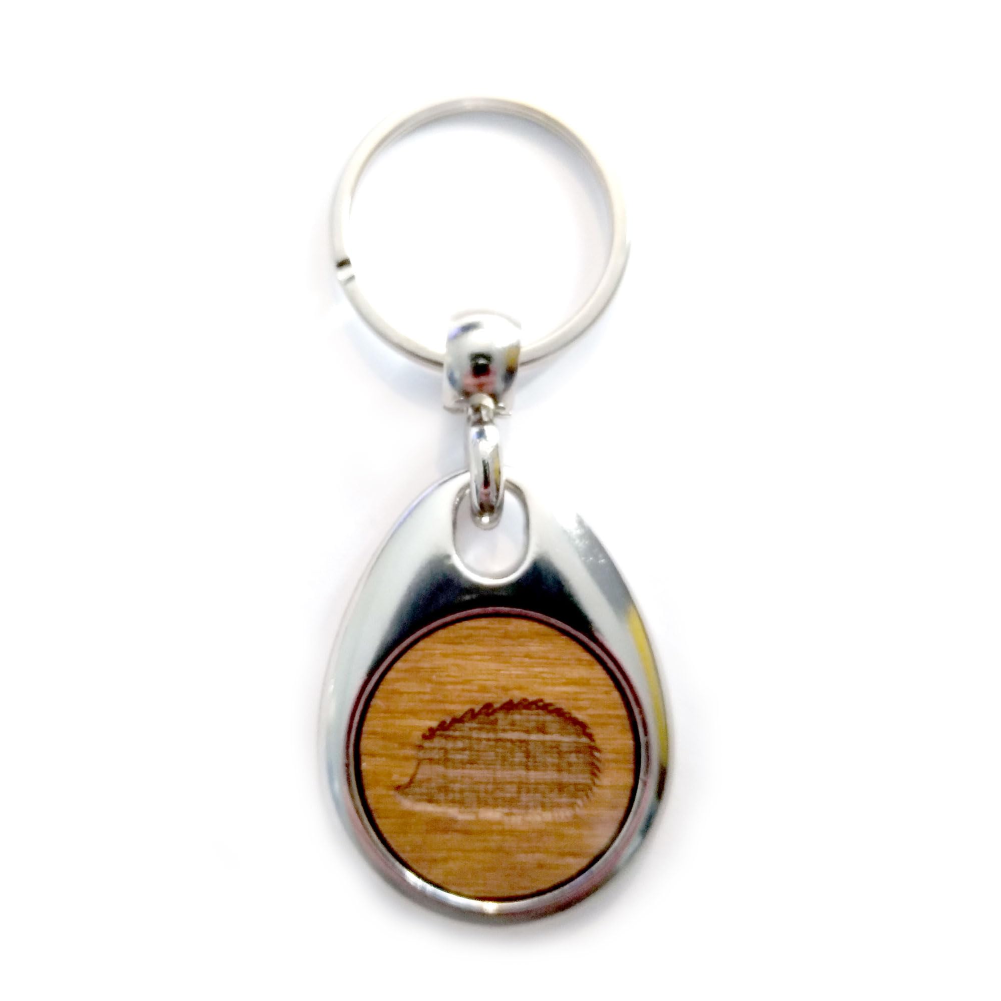 Jorvik Wood Hedgehog Design Wooden Keyring with Gift Box.