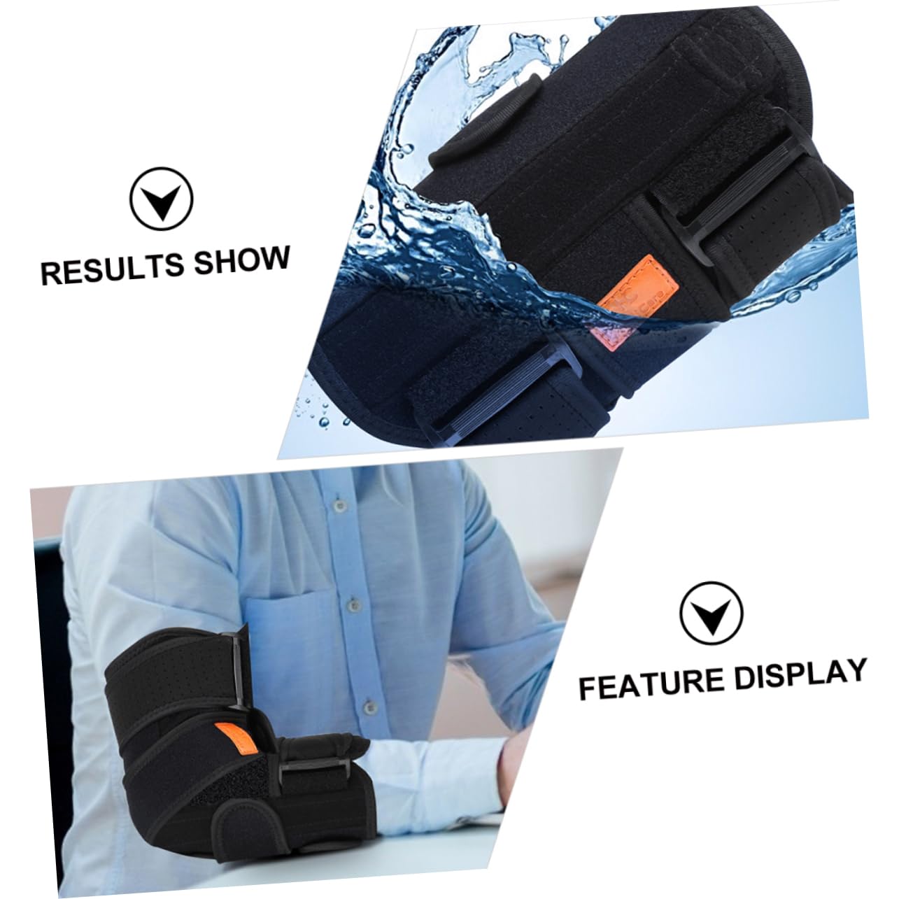 Beavorty Elbow Brace Elbow Guard Sleeve Stabilizers for Fracture Support Black 1 Set