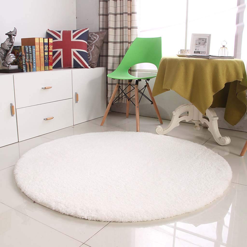 Tapis Rond en Peau d'agneau 200cm pour Sol de Salon et Chambre