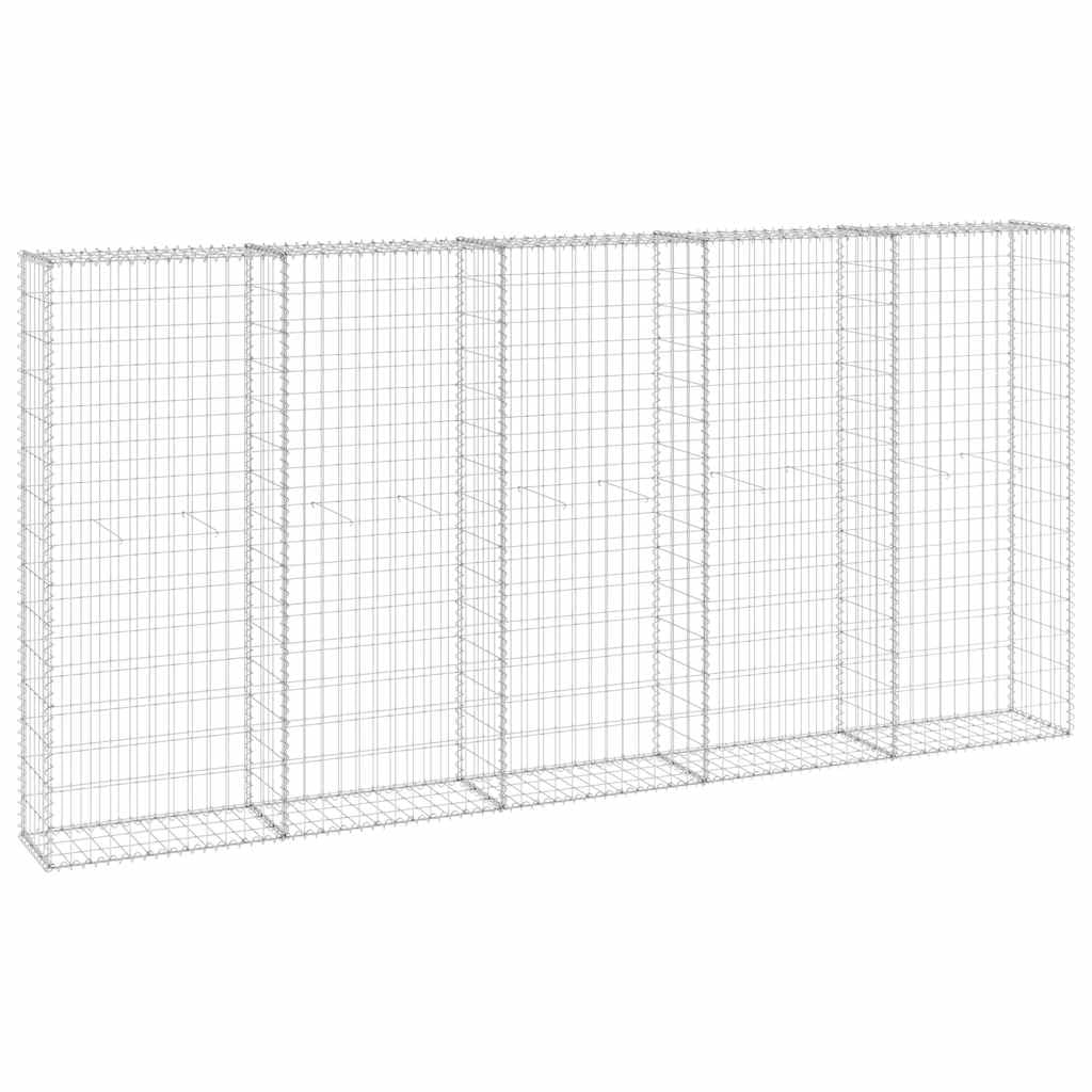 Yngbhfnop Silver Gabion Wall With Covers Galvanised Steel 300X30x150 Cm, Heavy Duty Retaining Wall For Garden And Commercial Landscape, Rustproof Mesh Basket For Rocks, Weather Resistant, 3.5Mm Wire,