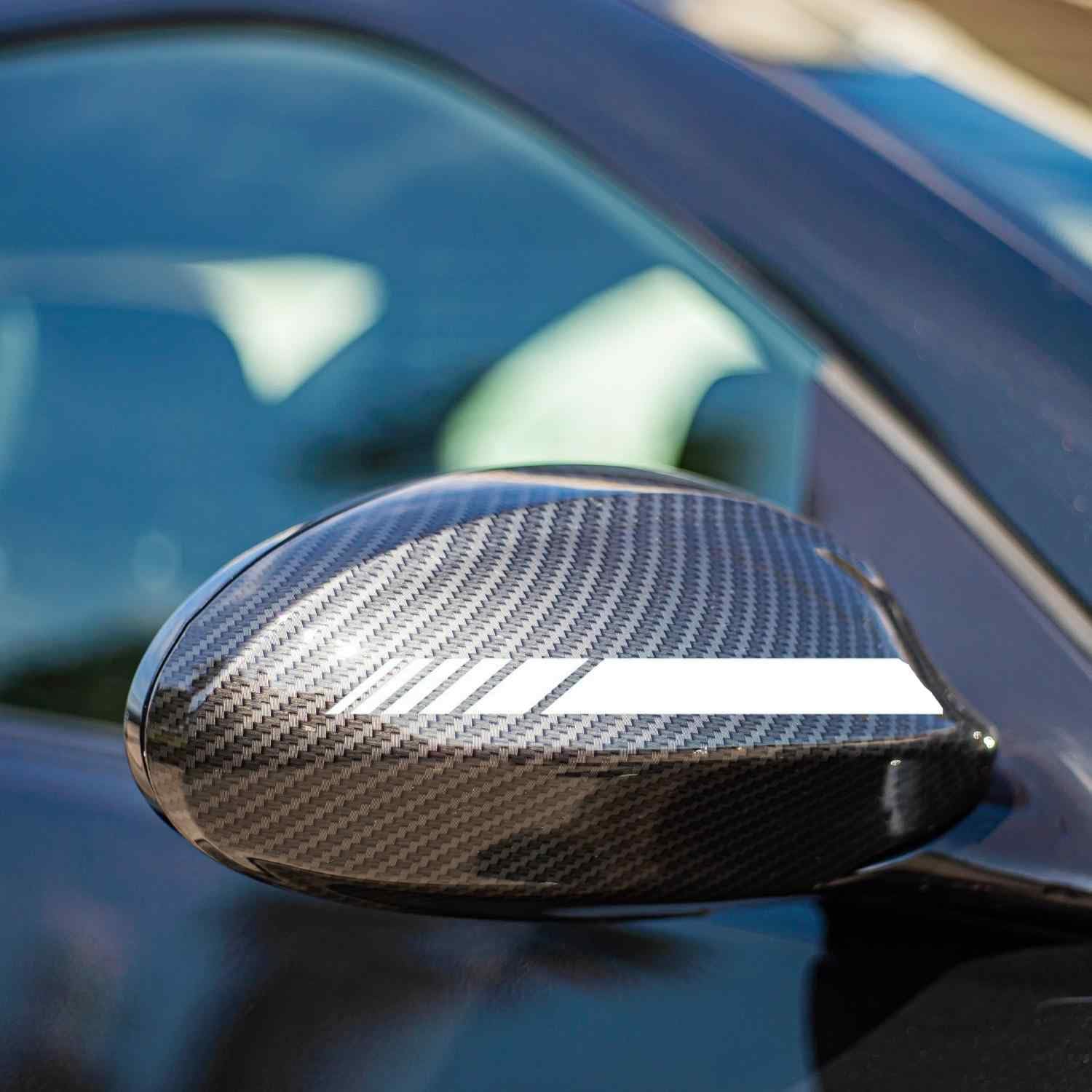 Pegatina espejo retrovisor coche diseño rayas (6 uds) (blanco) - imagen 1