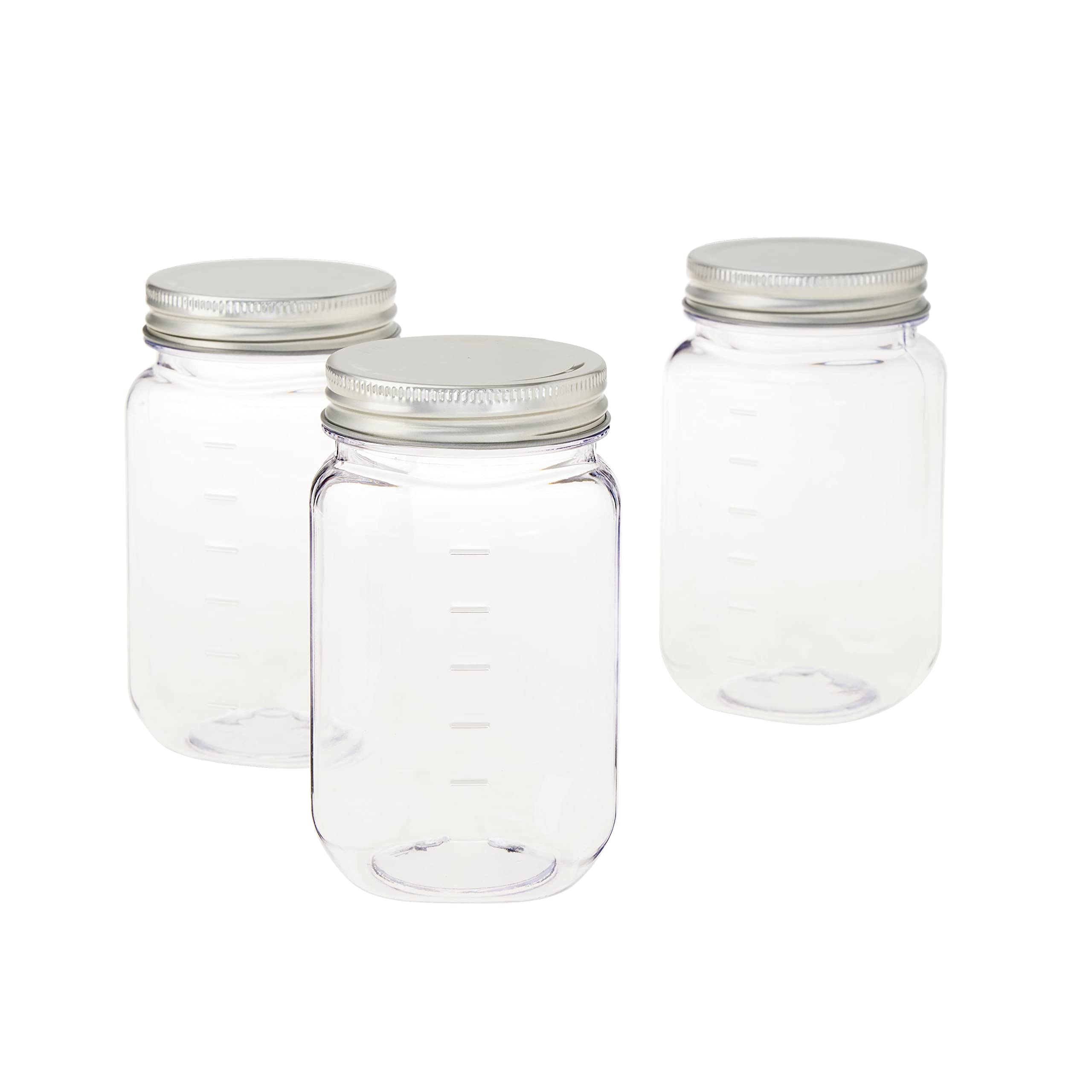 Craft Smart MICHAELS 16oz. Plastic Mason Jars by Celebrate It™, 3ct.