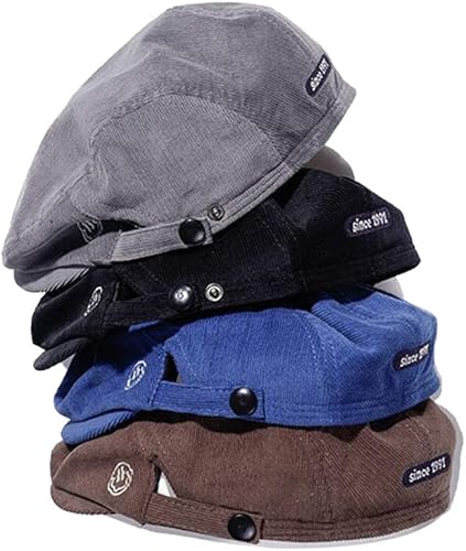 Miniatura 4 de Croogo Newsboy - Gorra plana de pana para hombre, estilo informal, para invierno, boina de golf