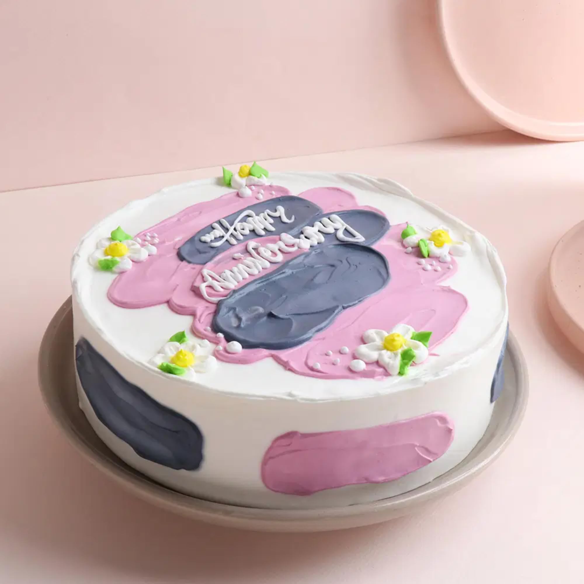 Bakingo Anniversary Special 500g Delicious Silky Smooth Fresh Blissful Pineapple Anniversary Cake For Boyfriend, Girlfriend, Husband, Wife, Couple, Parents, Boy & Girl (Same Day Delivery)-image-1