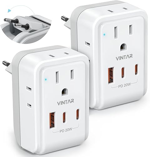 Miniatura 7 de VINTAR - Adaptador de corriente plegable para Japón, adaptador de viaje plegable para Japón con 2 salidas y 3 puertos USB (2 USB C), adaptador de