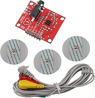 QBM AD8232 ECG Measurement Kit with Heart Rate Monitor Module, Medical Biometric Sensor Board, Electrode Pads, Connection Cable