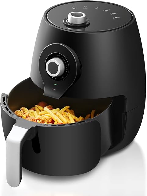 Family Size Air Fryer with Rapid Air Circulation, 5 Litre, 1450W, 30-Minute Timer and Fully Adjustable Temperature Control for Healthy Oil Free & Low Fat Cooking