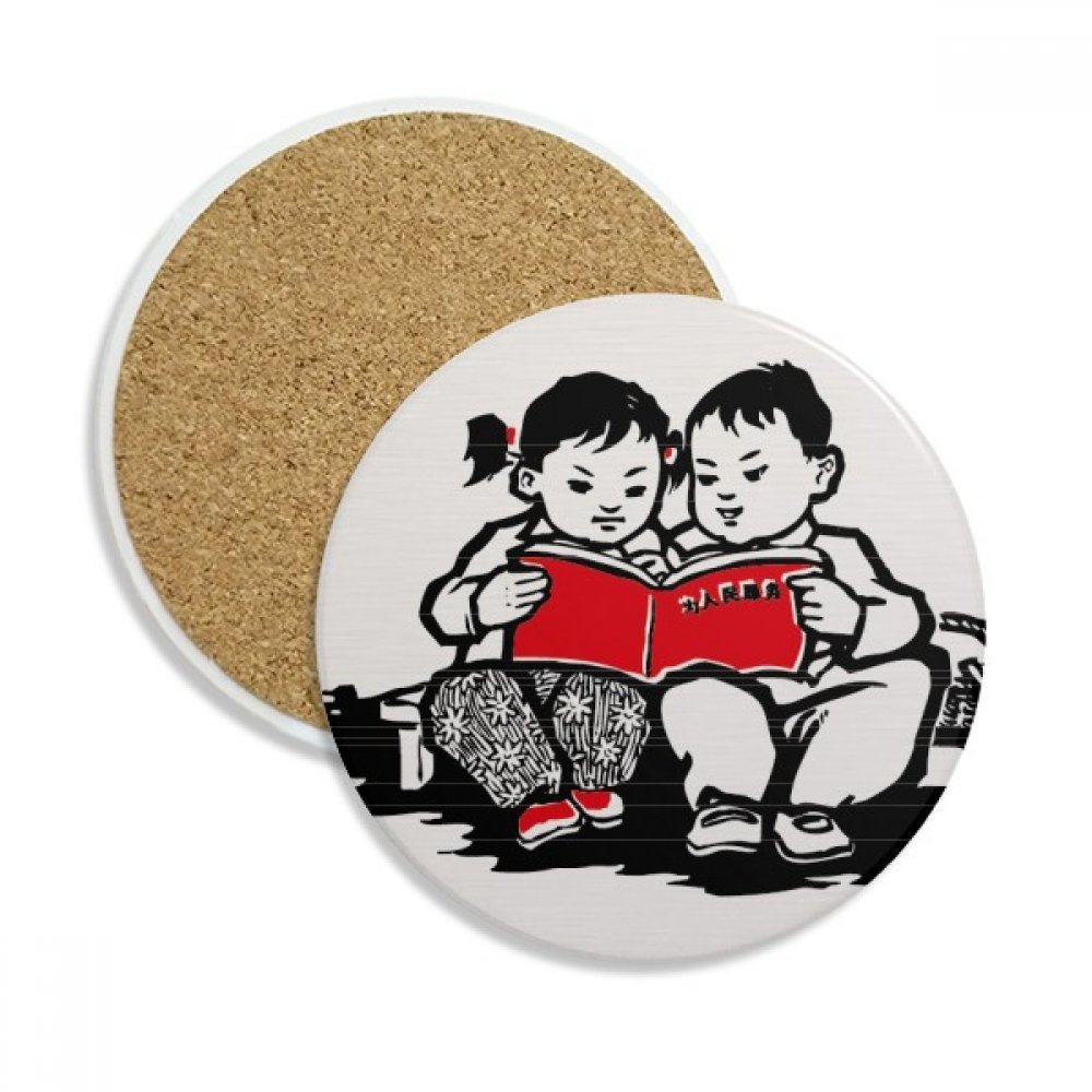 Caboteur en céramique patriotisme chine porte-tasse absorbant 2pcs