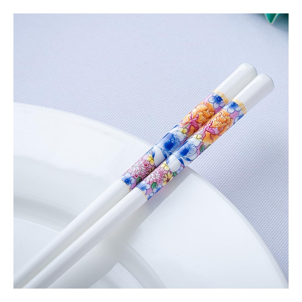 Boissticles en Porcelaine Cadeau De Fleurs avec Boîte-Cadeau, Baguettes Chinoises en Os De La Chine, Baguettes Premium Réutilisables, Lave-Vaisselle À Haute U