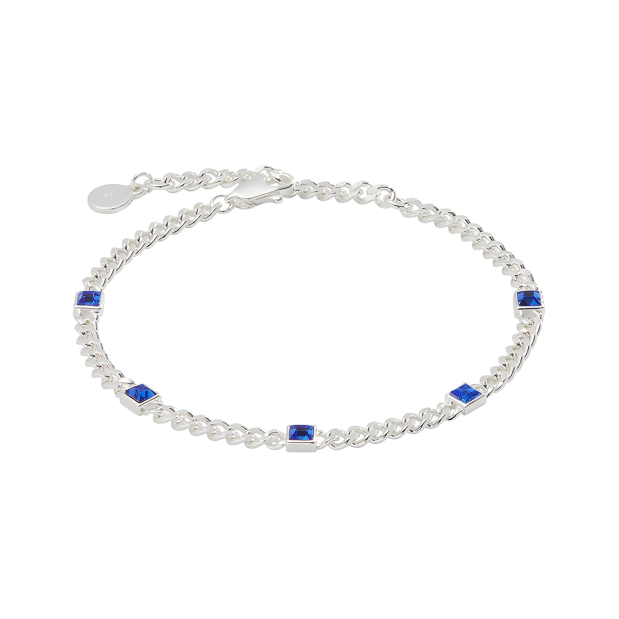 Alex and Ani September Birthstone Sapphire Curb Chain Bracelet