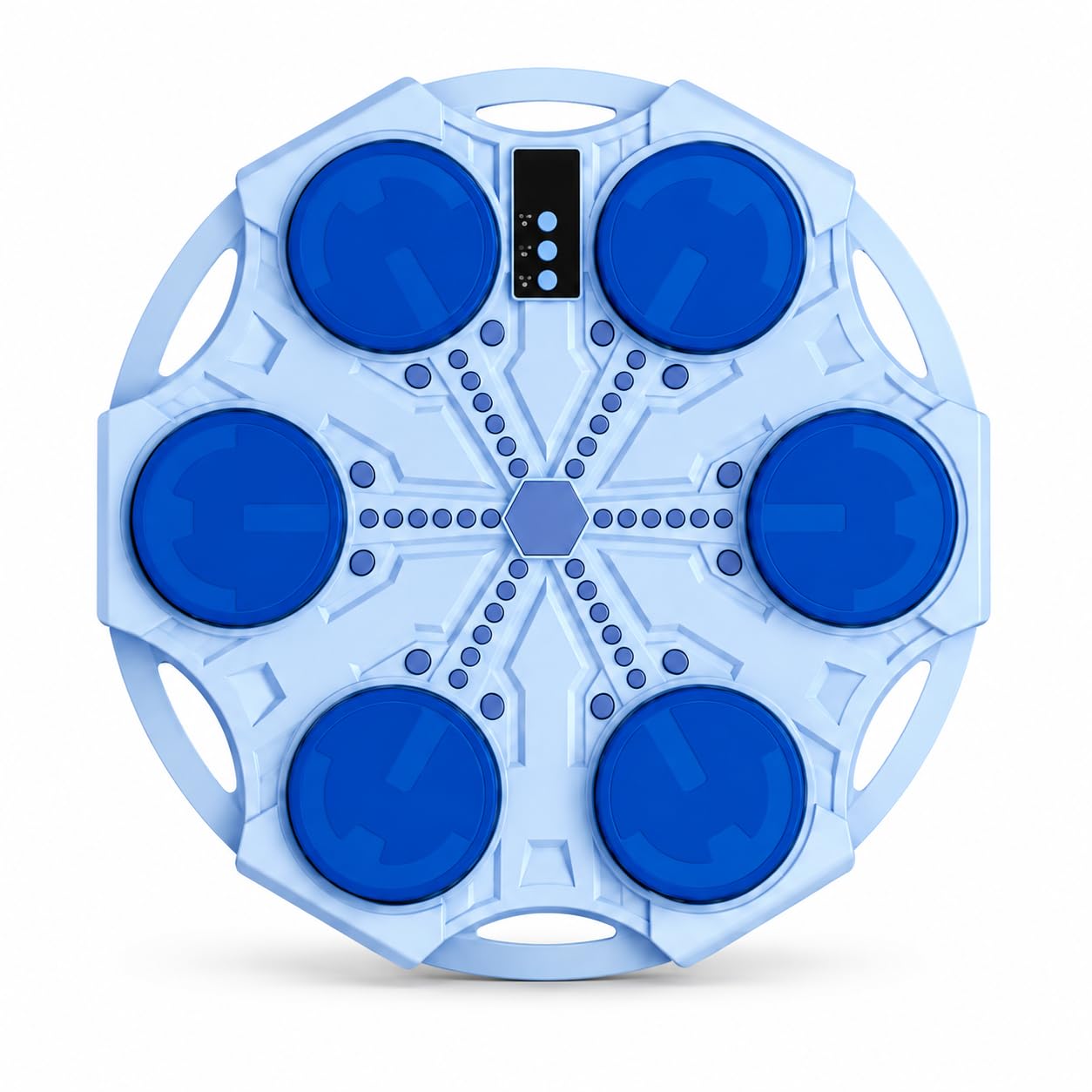 DRUMSTONE (UNbox A Better Experience, with 5 Years of Brand Warranty) Music Boxing Machine for Home Fitness, Smart Rechargeable Wall Mounted Punching Pad with LED Rhythm Lights, Bluetooth, 35cm Blue-picture-20