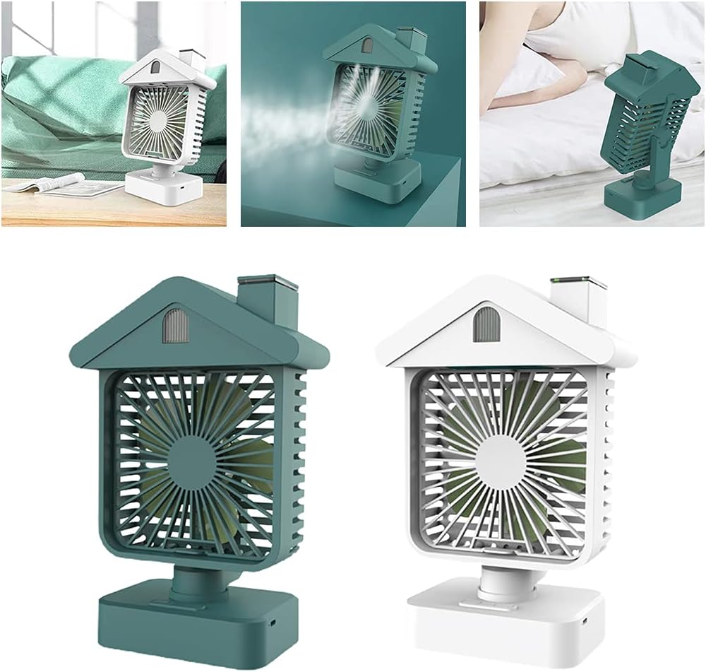 Fans, Portable Water-cooled Fan for w/Double Rechargeable Evaporative Humidifier Desktop Cooling Fan