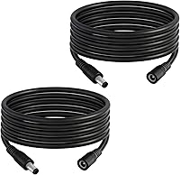 Vista 7 de Cable de extensión de alimentación CC de 0.217 in x 0.083 in, macho a hembra, cable de conexión CC de 12 V/24 V 14 AWG para cámaras de vigilancia
