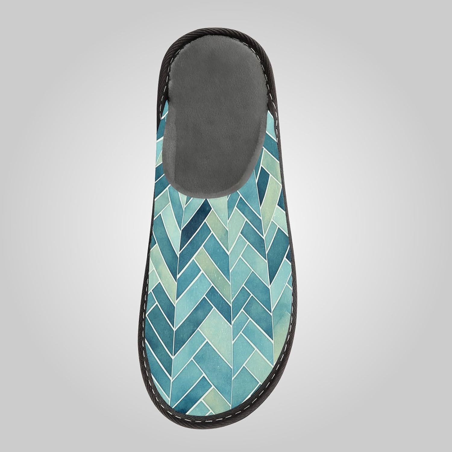KLL Aqua Herringbone Woman Slippers Memory Foam Slippers For Women Indoor image 3