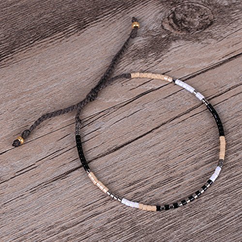 Image of KELITCH Boho Women Crystal Shell Beaded Friendship Bracelets Handmade Strand Bracelet Bangles Jewelry