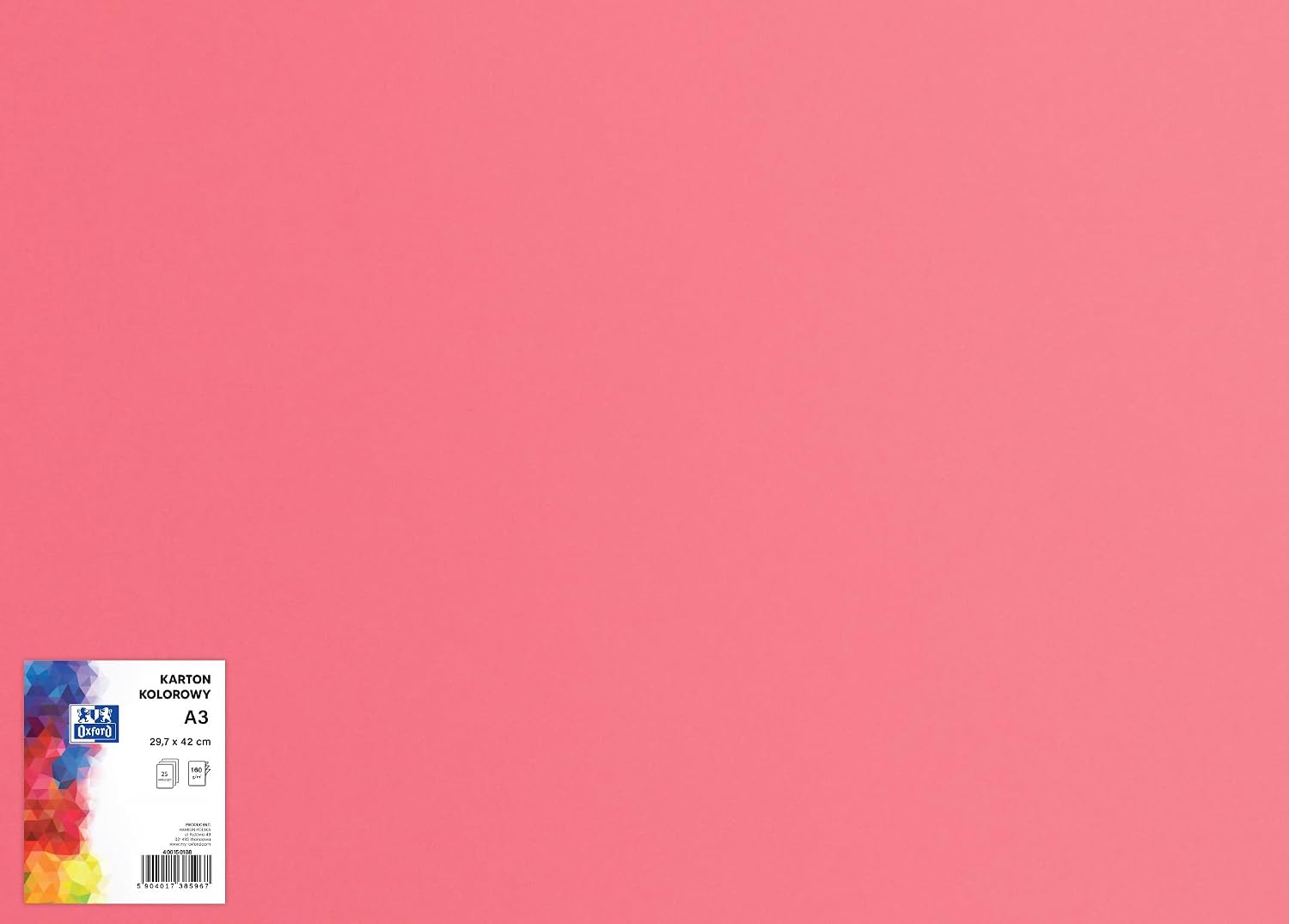 OXFORD Craft Card A3 Coloured Craft Paper 160gsm Bristol Card 25 Sheets Pea Suitable for Crafts, Printing, Copying