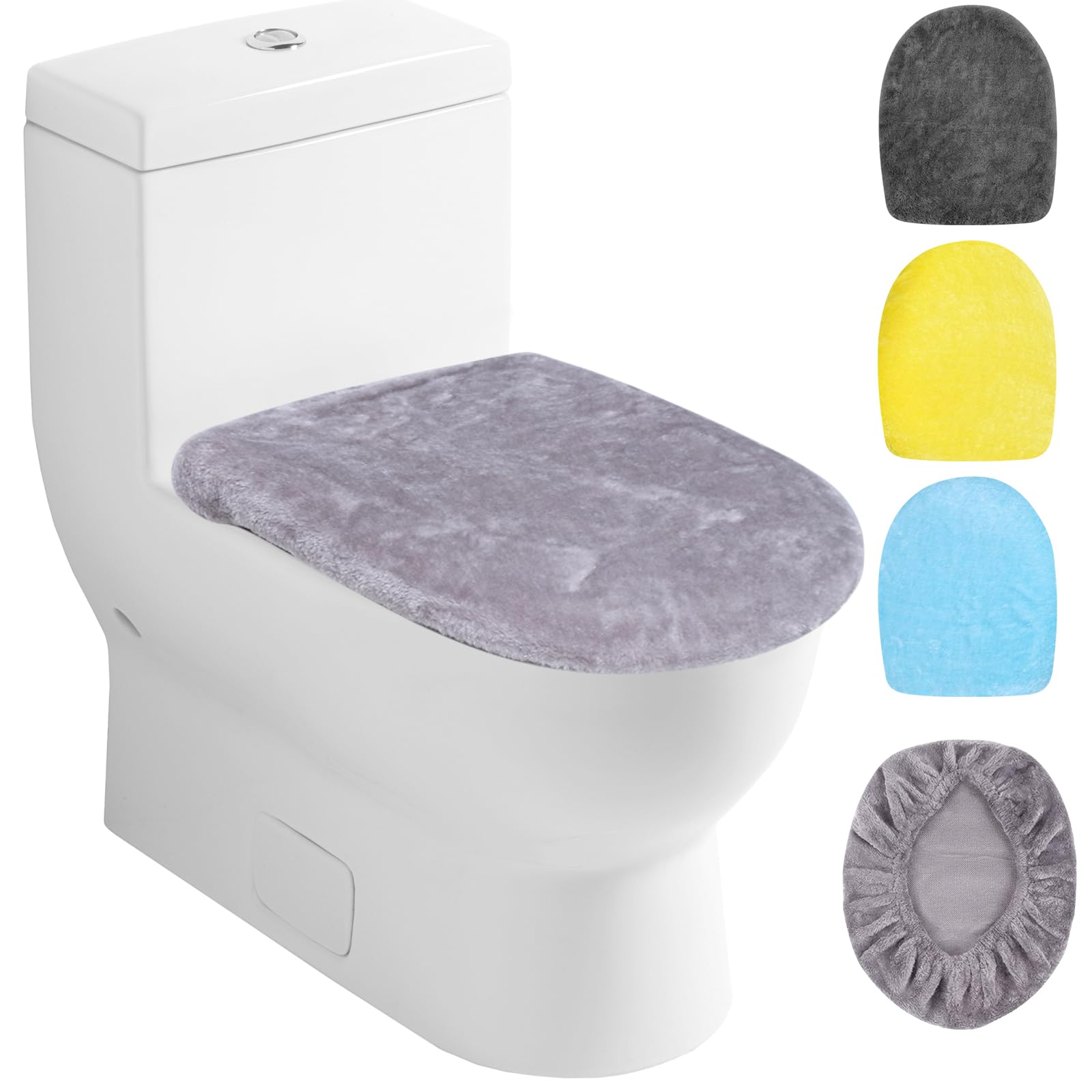 Fundas de inodoro blandas y elásticas RANJIAM pack de 4 unidades tacto cálido