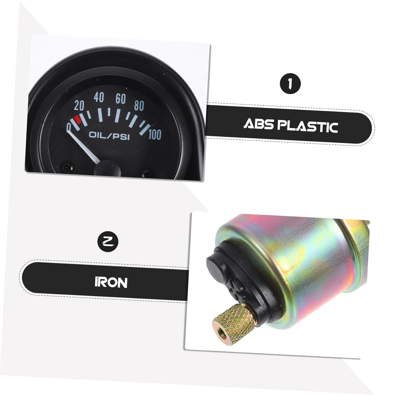 CHILDWEET 12v Automotive Oil Pressure Gauge Kit Real Monitoring Design for Car Modification Accurate Readings for Systems