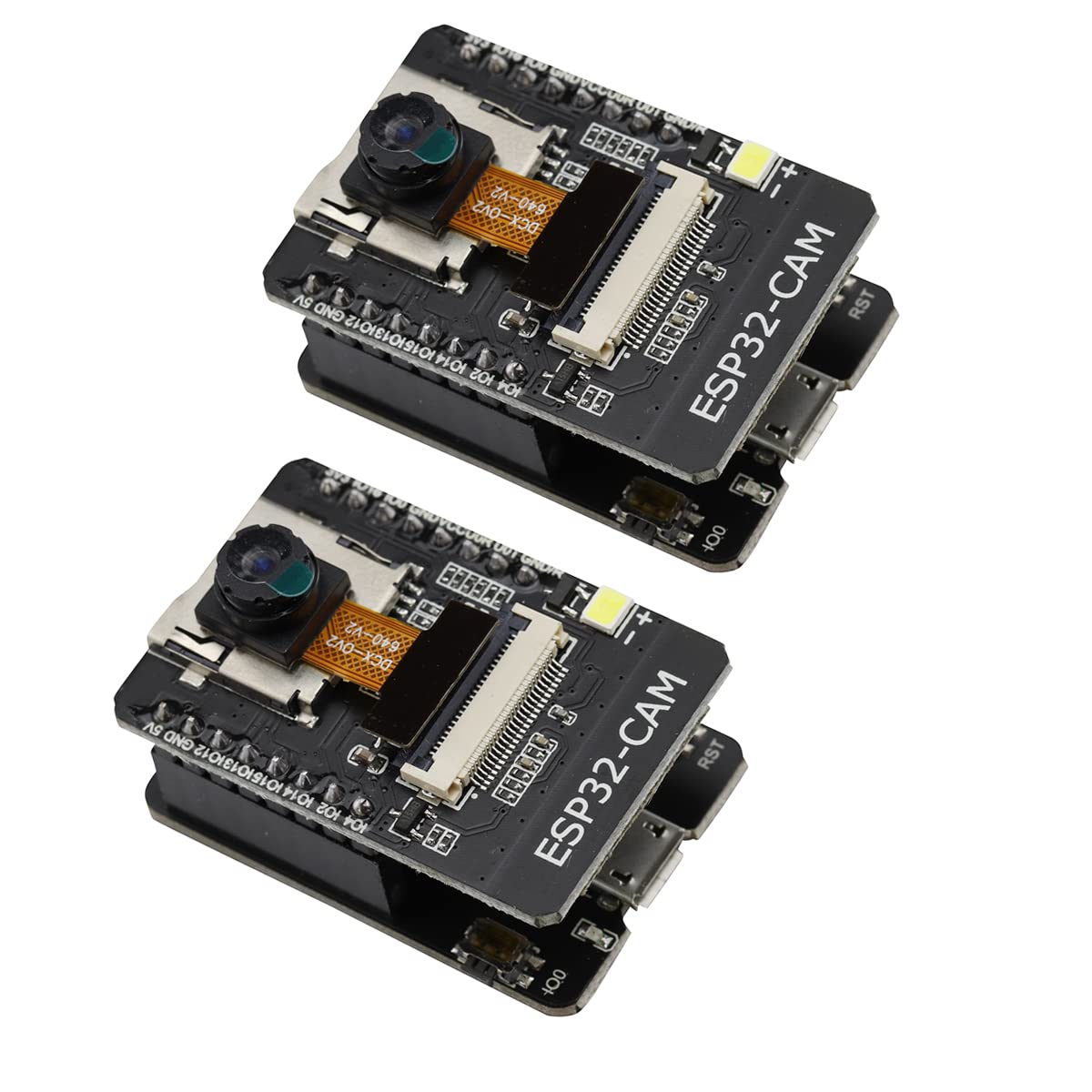 2PCS ESP32-CAM Consiglio di sviluppo Scheda di prova Wi-Fi + Modulo Bluetooth ESP32 Micro USB CC 5V Scheda di sviluppo dual core Porta seriale con fotocamera OV2640