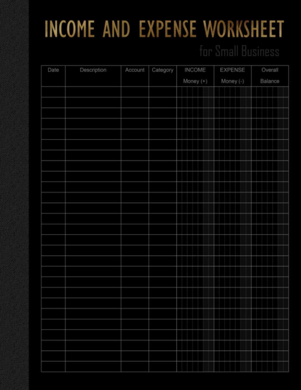 Income and Expense Worksheet for Small Business: Accounting Ledger Book Large Size, 120 pages, Brown craft paper style cover