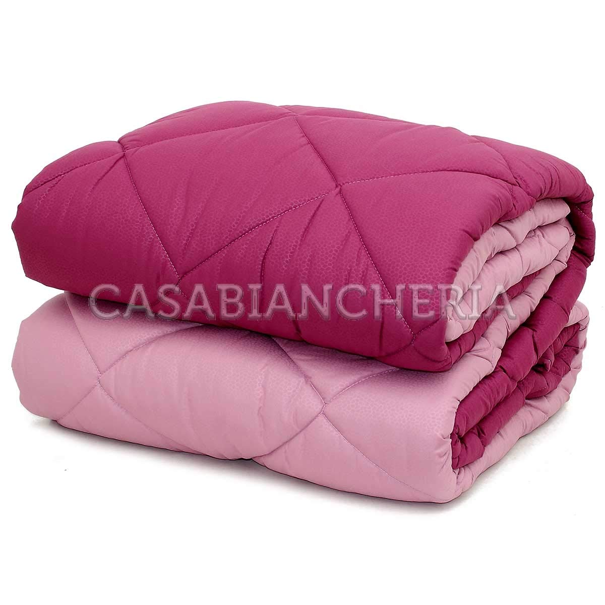 BIANCALUNA Trapunta Double Face Indicolor-Fucsia-Singolo
