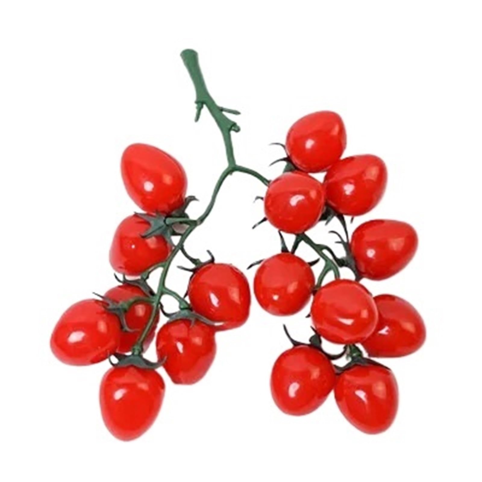 Wuyxto Red Cherry Tomatoes 2Pcs Simulation Tomatoes Fake Fruit Skewers Tomato Models Artificial Small Photography Props For Party(Red Cherry Tomatoes)
